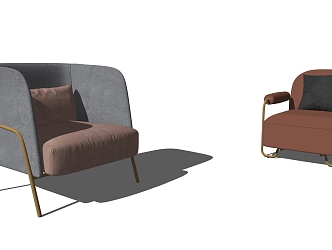 Light Luxury Single Person Sofa Casual Chair Casual Sofa 3d model