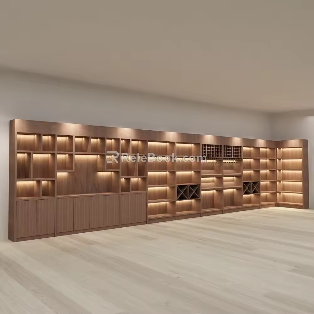 Wooden red wine white wine display container 3d model