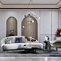 Modern sofa coffee table combination 3d model