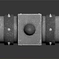 Medieval Metal Warhammer With Spiked Head And Spiral Handle Design