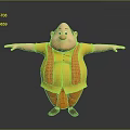 Friendly Cartoon Character Design With Yellow Top Red Scarf And Outstretched Arms