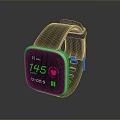 Smart Fitness Watch With Heart Rate Monitor Time Date Battery And Black Strap