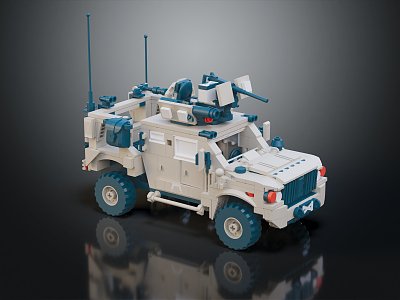 Modern toy car Lego car Lego military car 3d model