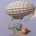 Vintage Airship Classic Design with Metal Shell Netted Covering and Gondola