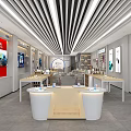 Modern Digital Store Interior Design With Display Counters And Tech Products 3d model