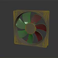 Square Air Conditioner Fan With Metal Frame And Gray Blades Modern Design