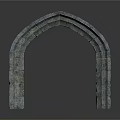 Detailed Stone Archway Architectural Component With Textured Gray Stone Blocks 3d model