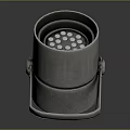 Industrial Metal Spotlight With Adjustable Stand Base And Perforated Front Cover