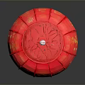 Red Decorative Lantern With Golden Characters And Hanging Tassel For Daily Use