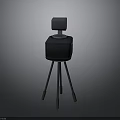 Modern Black Electronic Projector Appliance On Tripod Stand For Home Use