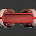 Stylish Red Headband Pink Earmuff Headphones With Knitted Texture Design And Modern Look