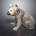 Koala Stuffed Toy With Gray Fur Large Ears And Sitting Posture