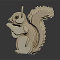 Handmade Wooden Squirrel Model Featuring Intricate 3D Puzzle Design And Light Wood Finish