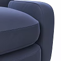 Navy Blue Accent Chair Upholstered Fabric With Plush Seat Cushion Armrests Modern Design
