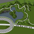 Waterfront Landscape Design With Scenic Lakeside Islands Lush Greenery And Walking Paths
