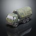 Military Green Army Truck With Camouflage Cover And Six Wheel Design