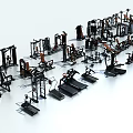 Diverse Commercial Gym Fitness Equipment Collection With Strength And Cardio Machines