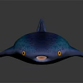 Blue Purple Gradient Shark Aquatic Animal With Yellow Eyes 3D Rendering 3d model