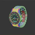 Seiko Watch With Silver Stainless Steel Band And Black Dial On Sleek Surface