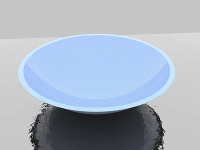 Modern Round Blue Landscape Sculpture With Mesh Texture And Reflective Base 3d model