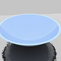 Modern Round Blue Landscape Sculpture With Mesh Texture And Reflective Base 3d model