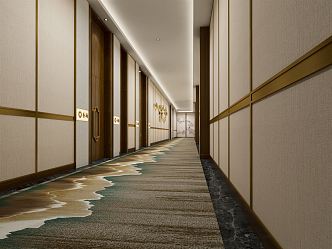 New Chinese Hotel Aisle 3d model