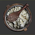 Wooden Design Electric Cooker Appliance With Inner Pot And Serving Spoon