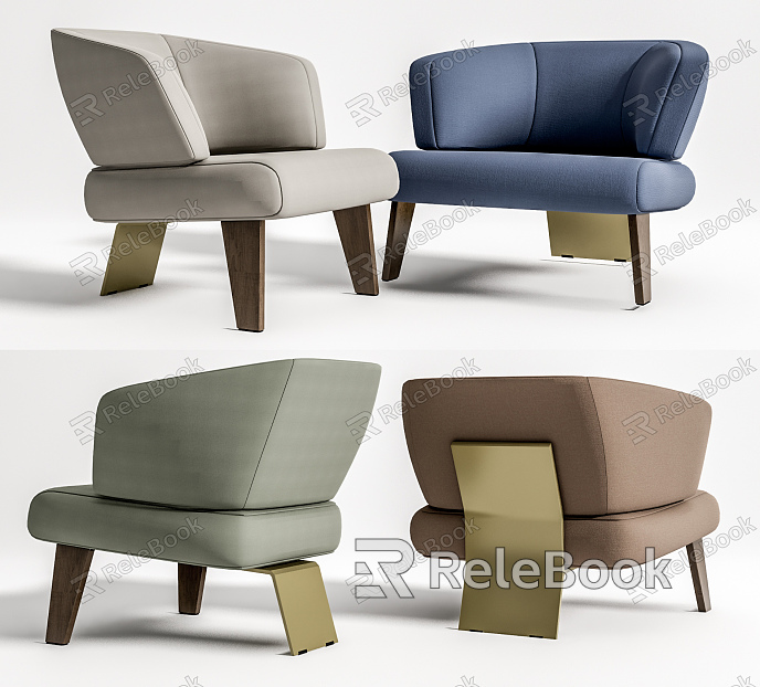 Modern single sofa leisure chair combination model