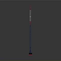 Tall Blue And Red Construction Crane Isolated On Gray Background