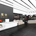 4S Car Dealership Showroom With Luxury Car And Branding Wall