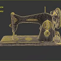 Vintage Sewing Machine As Classic Household Item With Retro Design And Decorative Details