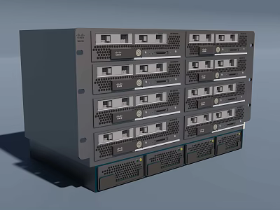 Efficient High Performance Server Rack With Stacked Computing Units For Data Storage 3d model