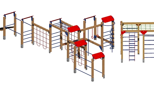 Modern amusement equipment outdoor children fitness entertainment equipment climbing frame 3d model