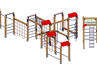 Modern amusement equipment outdoor children fitness entertainment equipment climbing frame 3d model