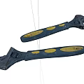 Adjustable Hardware Wrenches With Black Handles And Gold Dots Design