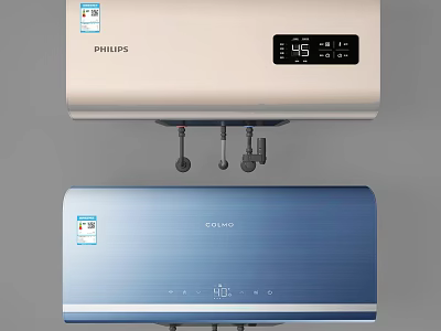 Philips And Souniq Water Heaters With Digital Temperature Display And Modern Design 3d model