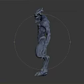 Gray Alien Creature 3D Model With Muscular Body Long Limbs And Standing Pose