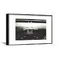 Framed Black And White Photo With I Love You Text In Vintage Car Back Seat