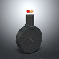 Tactical Military Weapon Drum Magazine With Red Bullet On Top Design