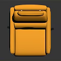 Modern Yellow Leather Chair With Comfortable Armrests And Adjustable Backrest On Black Metal Base