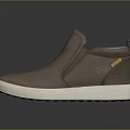 Brown Leather Slip on Casual Shoes With White Sole And Minimalist Comfortable Design
