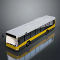 Modern Yellow And White Bus With Black Windows And Reflective Surface 3d model