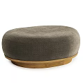 Sofa Stools With Different Colors And Fabric Upholstery On Wooden Bases