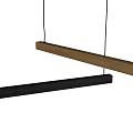 Modern Minimalist Pendant Lights Wooden Long Strip And Black Panel Featuring CREATI Design