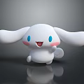 Cute White Cartoon Creature With Big Floppy Ears Blue Eyes And Pink Cheeks