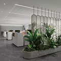 Modern Leisure Area Interior Design With Curved Sofa Green Plants And Wall TV