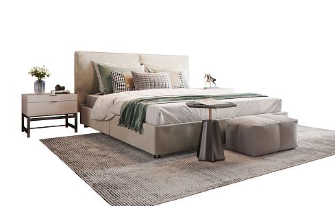 Modern Double Bed 3d model