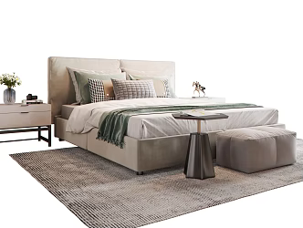 Modern Double Bed 3d model