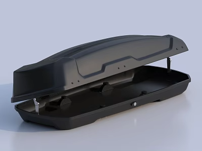Black Streamlined Roof Cargo Box For Vehicle Storage With Secure Mounting 3d model