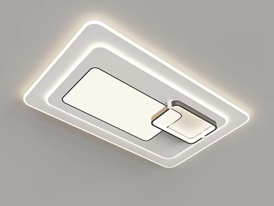 Modern Square Ceiling Light With Sleek Design And LED Strip Lighting 3d model
